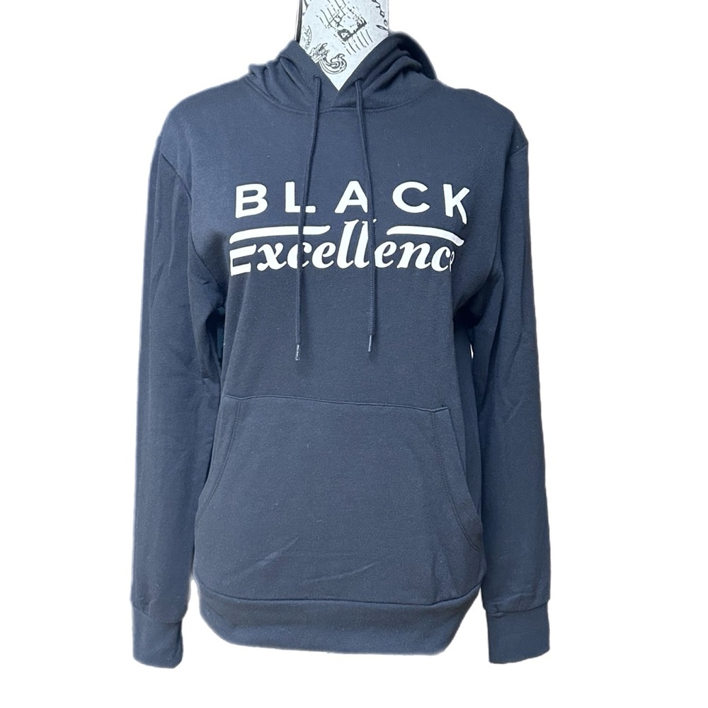 Houston White Unisex Black Excellence Themed Pullover Hooded Sweater XS
